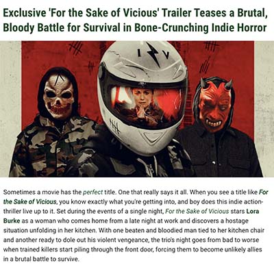 Exclusive 'For the Sake of Vicious' Trailer Teases a Brutal, Bloody Battle for Survival in Bone-Crunching Indie Horror